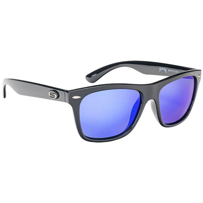 Strike King Shiny Black Frame Blue Mirror Polarized Sunglasses - Each