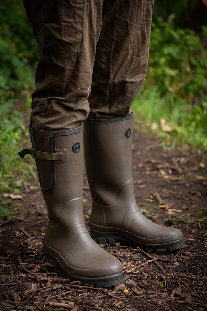 Fox Neoprene Lined Camo Khaki Rubber Boot