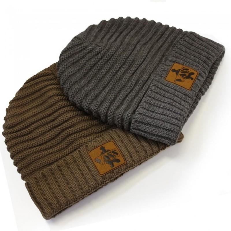 Vass Fleece Lined Ribbed Beanie (Suede Badge)