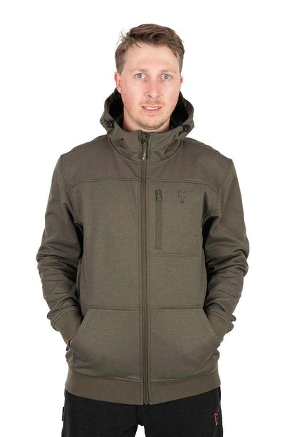 Softshell-Jacke aus der Fox-Kollektion in Grün und Schwarz 