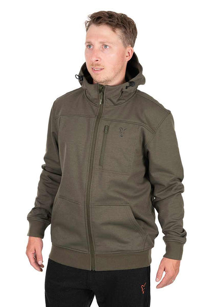 Softshell-Jacke aus der Fox-Kollektion in Grün und Schwarz 