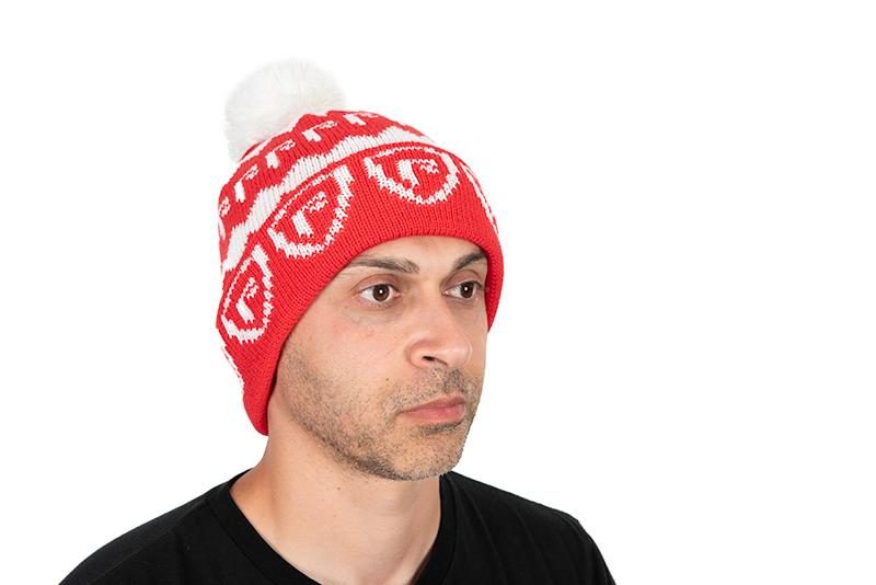 Bonnet à pompon rouge et blanc Fox Rage 