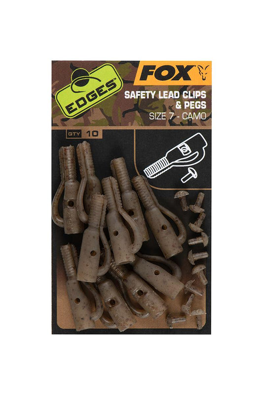 Fox Edges Camo Safety Lead Clips & Pegs Size 7