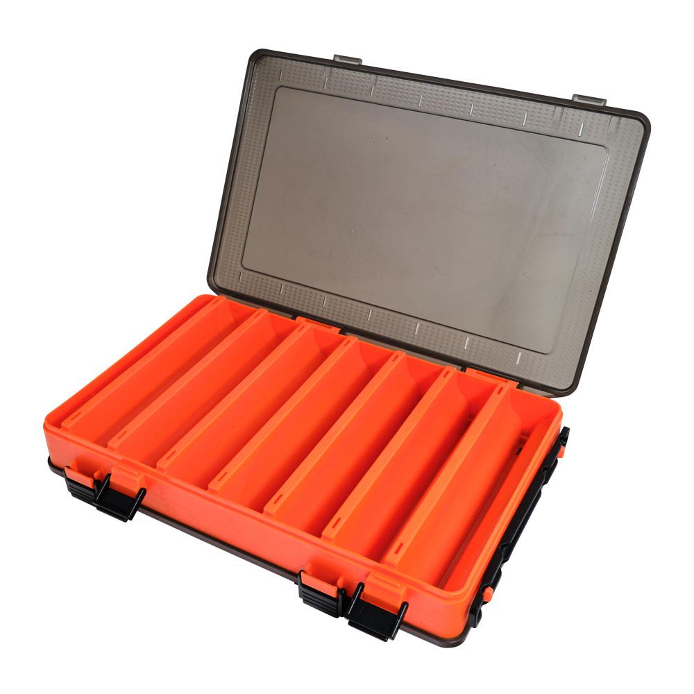 HTO Double Sided Lure Box 275x187x43mm 14 Compartment Orange