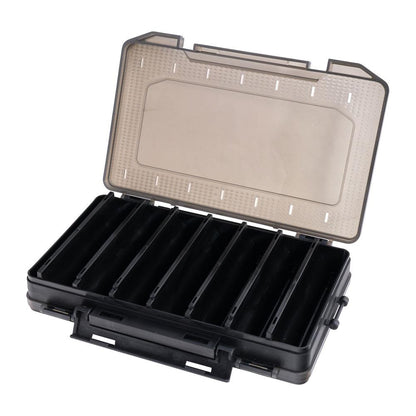 HTO Double Sided Lure Box 200x135x47mm 14 Compartment Black
