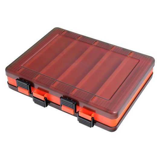 HTO Double Sided Lure Box 206x170x43mm 10 Compartment Orange