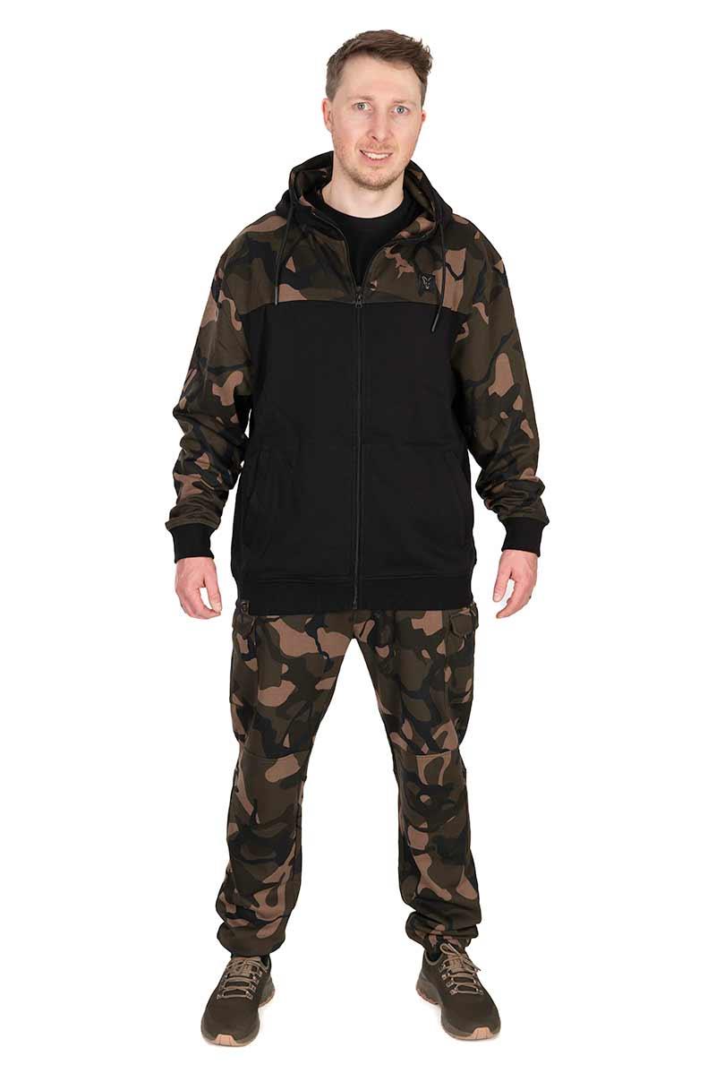 Fox LW Black / Camo Split Zip Hoody