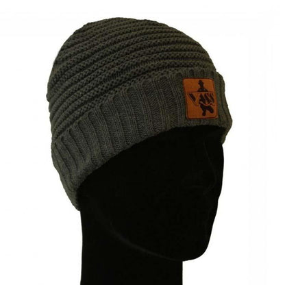 Vass Fleece Lined Ribbed Beanie (Suede Badge)