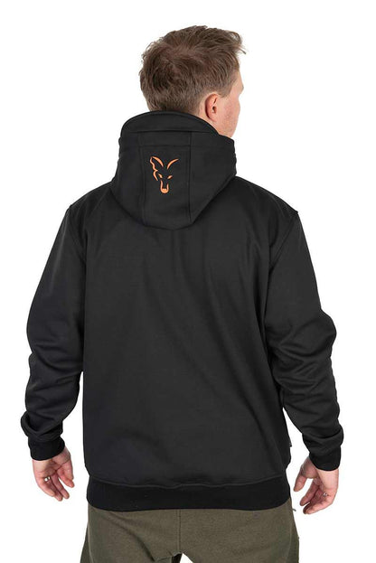 Softshell-Jacke aus der Fox-Kollektion in Schwarz und Orange 