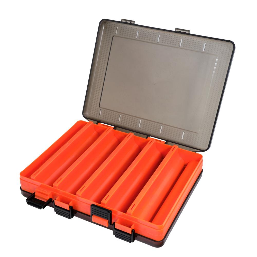 HTO Double Sided Lure Box 206x170x43mm 10 Compartment Orange