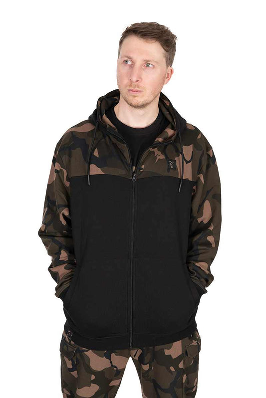 Fox LW Black / Camo Split Zip Hoody