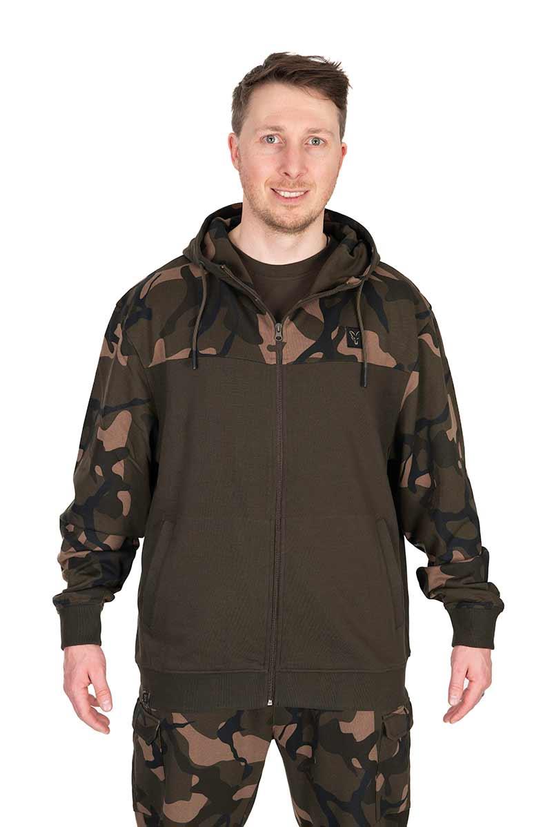 Fox LW Khaki / Camo Split Zip Hoody