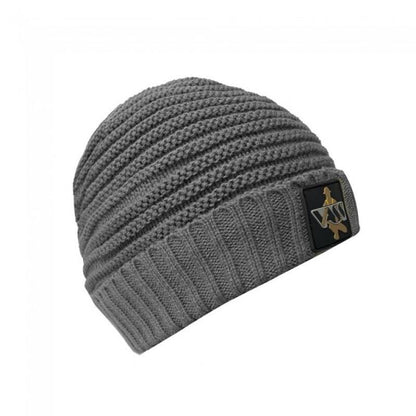 Vass Fleece Lined Ribbed Beanie (Rubber Badge)