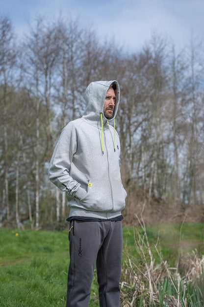 Matrix Full Zip Hoody Marl Grey/Lime (Black Edition)