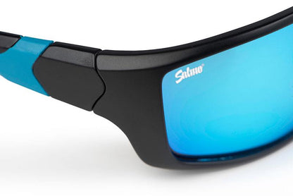 Lunettes Salmo noires verres gris glace bleu