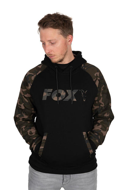 Sweat à capuche raglan camouflage noir Fox 