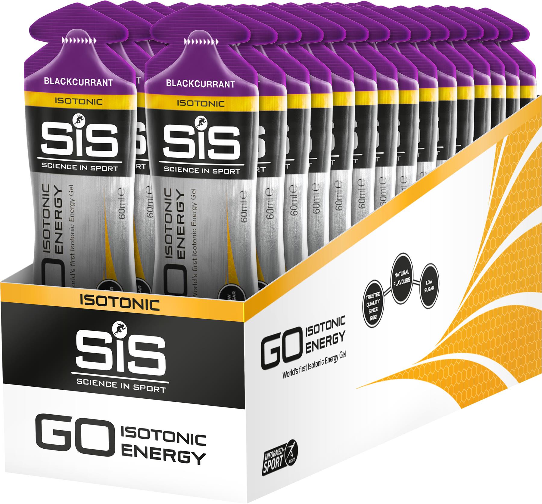 Science In Sport GO Isotonic Energy Gel - Blackcurrant 60 ml Tube - Box Of 30