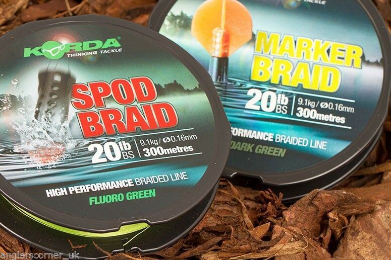 Korda Spod Braid or Marker Braid 20lb 300m