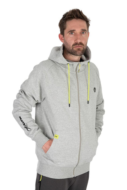 Matrix Full Zip Hoody Marl Grey/Lime (Black Edition)