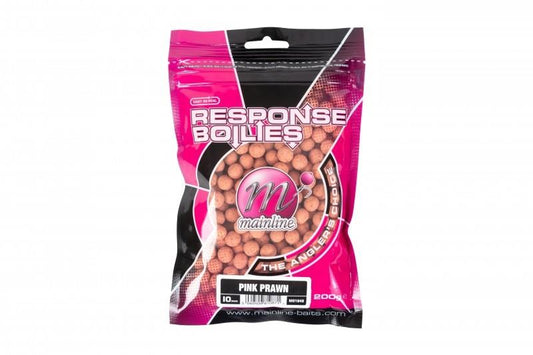 Mainline Response Boilie Pink Prawn 10 mm, praktische Packung 200 g