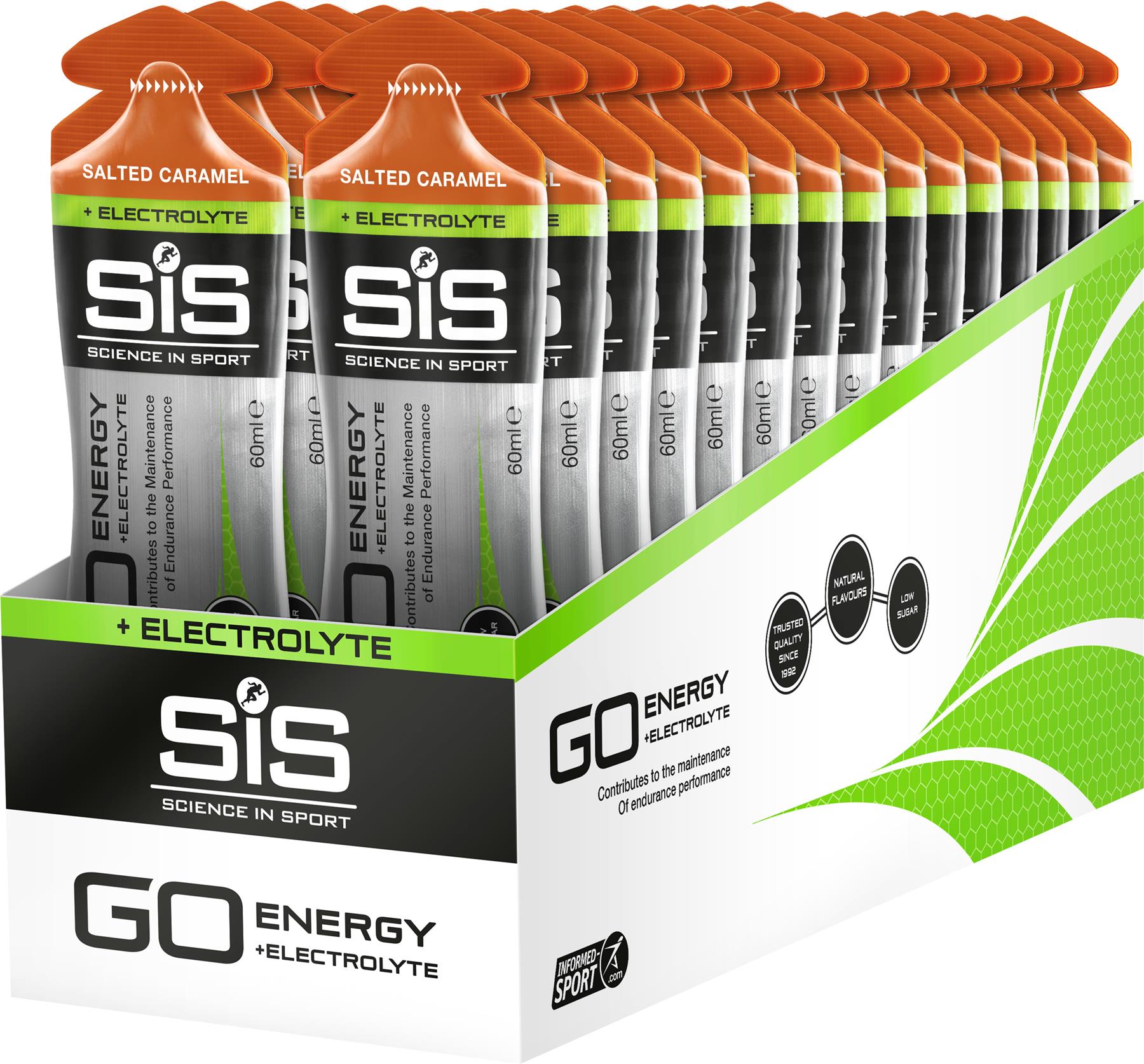 Science In Sport GO Energy + Electrolyte Gel Salted Caramel - 60 ml tube - box of 30