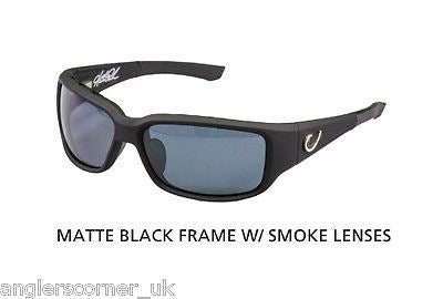 Mustad Hank Parker Polarized Sunglasses - Black Vented Frame-Smoke Lens