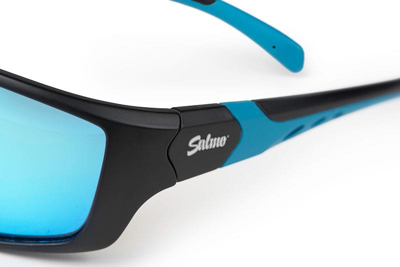 Lunettes Salmo noires verres gris glace bleu