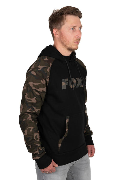 Sweat à capuche raglan camouflage noir Fox 