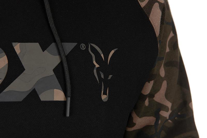 Sweat à capuche raglan camouflage noir Fox 