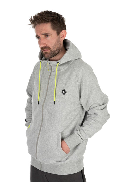 Matrix Full Zip Hoody Marl Grey/Lime (Black Edition)