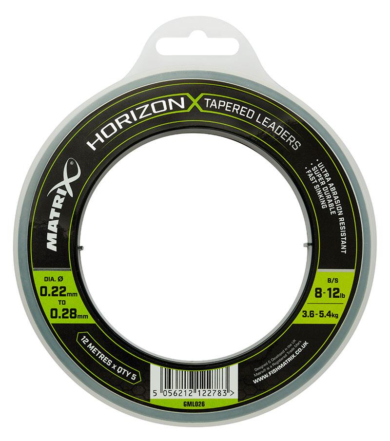 Fox Matrix Horizon X Tapered Shock Leader 8lb - 12lb (12m) x5