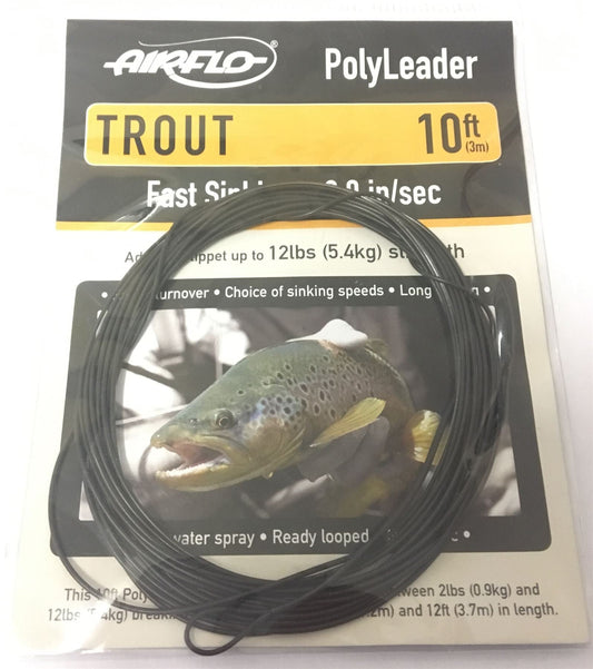 Airflo Trout PolyLeader Fast Sinking Brown 10ft - 3.9in/Sec