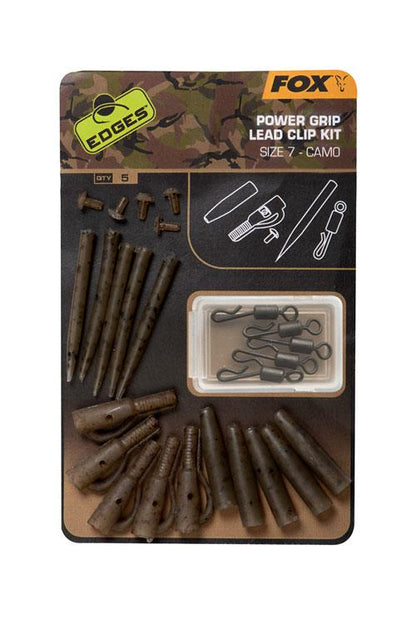 Fox Edges Camo Power Grip Kit de clips pour plomb Taille 7