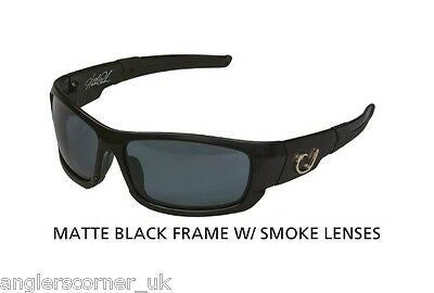 Mustad Hank Parker Polarized Sunglasses - Black Frame-Smoke Lens
