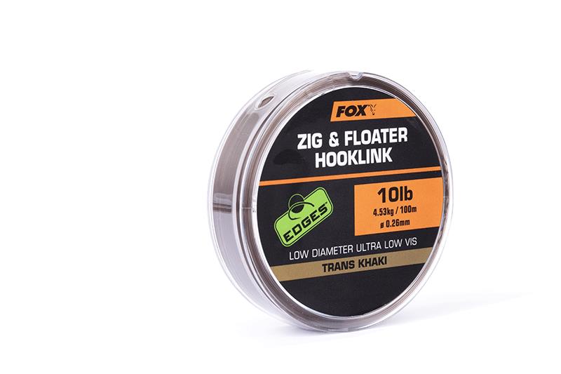 Fox Edges Zig and Floater Hooklink Trans Khaki - 10lb (0.26mm)
