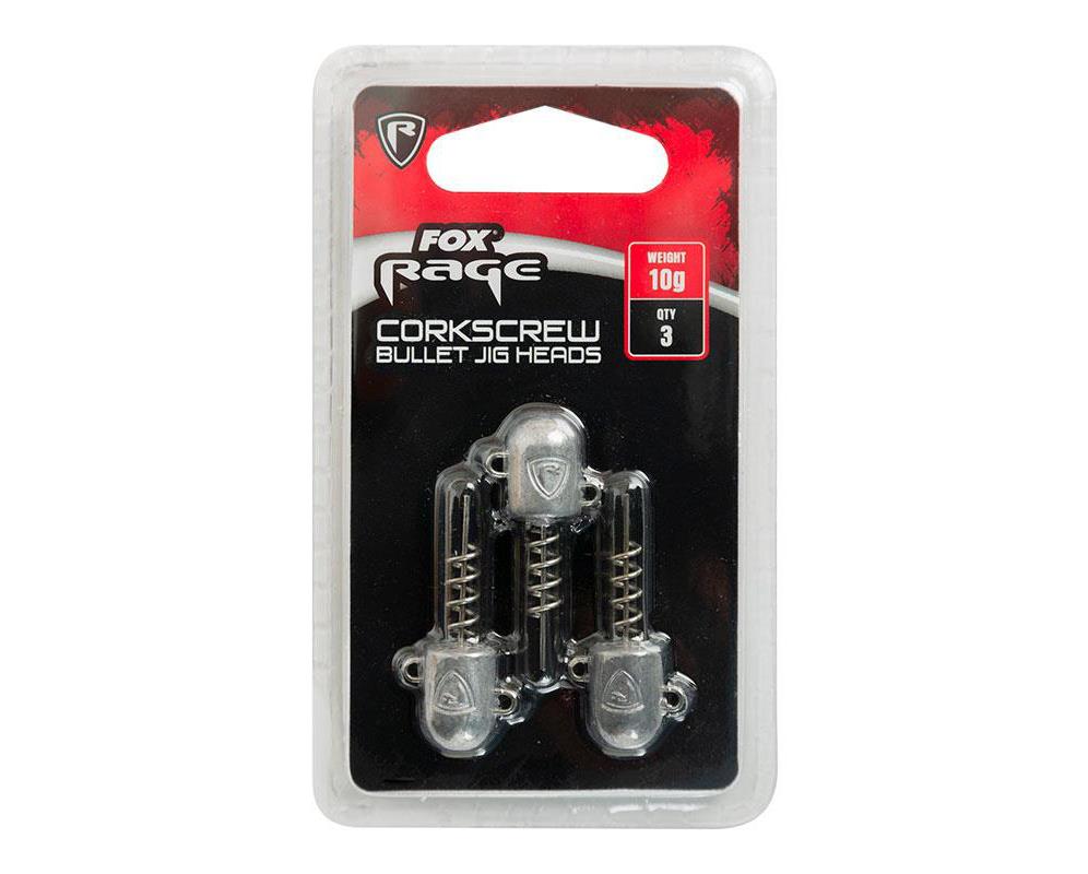 Fox Rage Corkscrew Bullet Jig Heads x 3pc