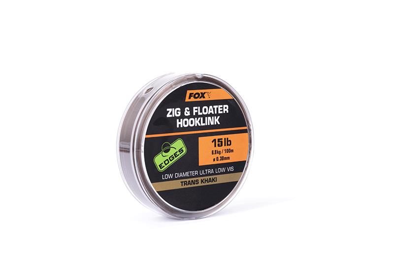 Fox Edges Zig and Floater Hooklink Trans Khaki - 15lb (0.30mm)