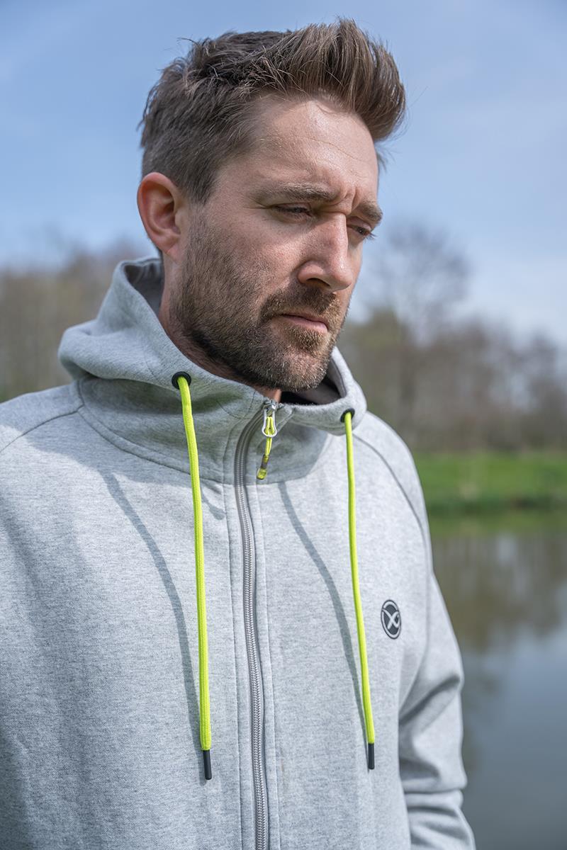 Matrix Full Zip Hoody Marl Grey/Lime (Black Edition)