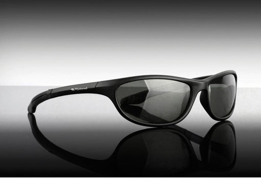 Wychwood Black Wrap Around Polarised Sunglasses /  Smoke Lens
