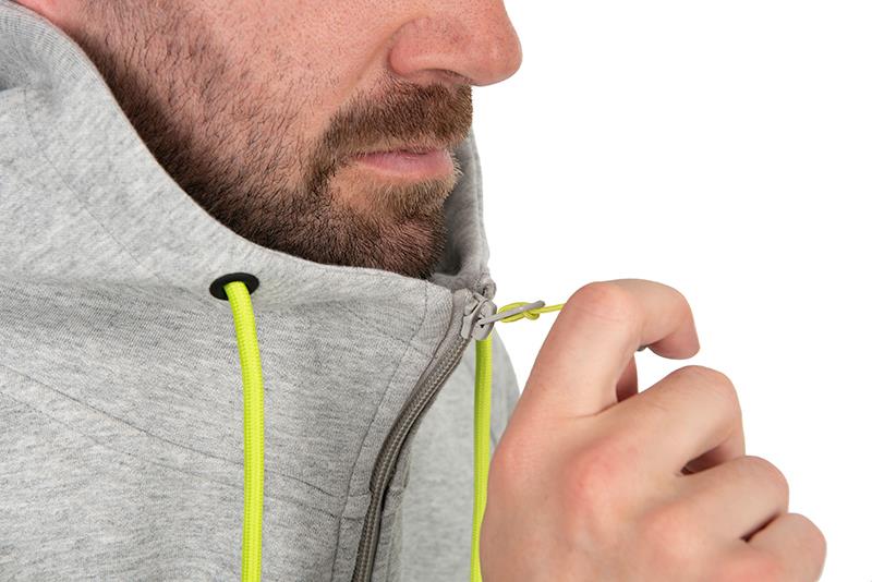 Matrix Full Zip Hoody Marl Grey/Lime (Black Edition)